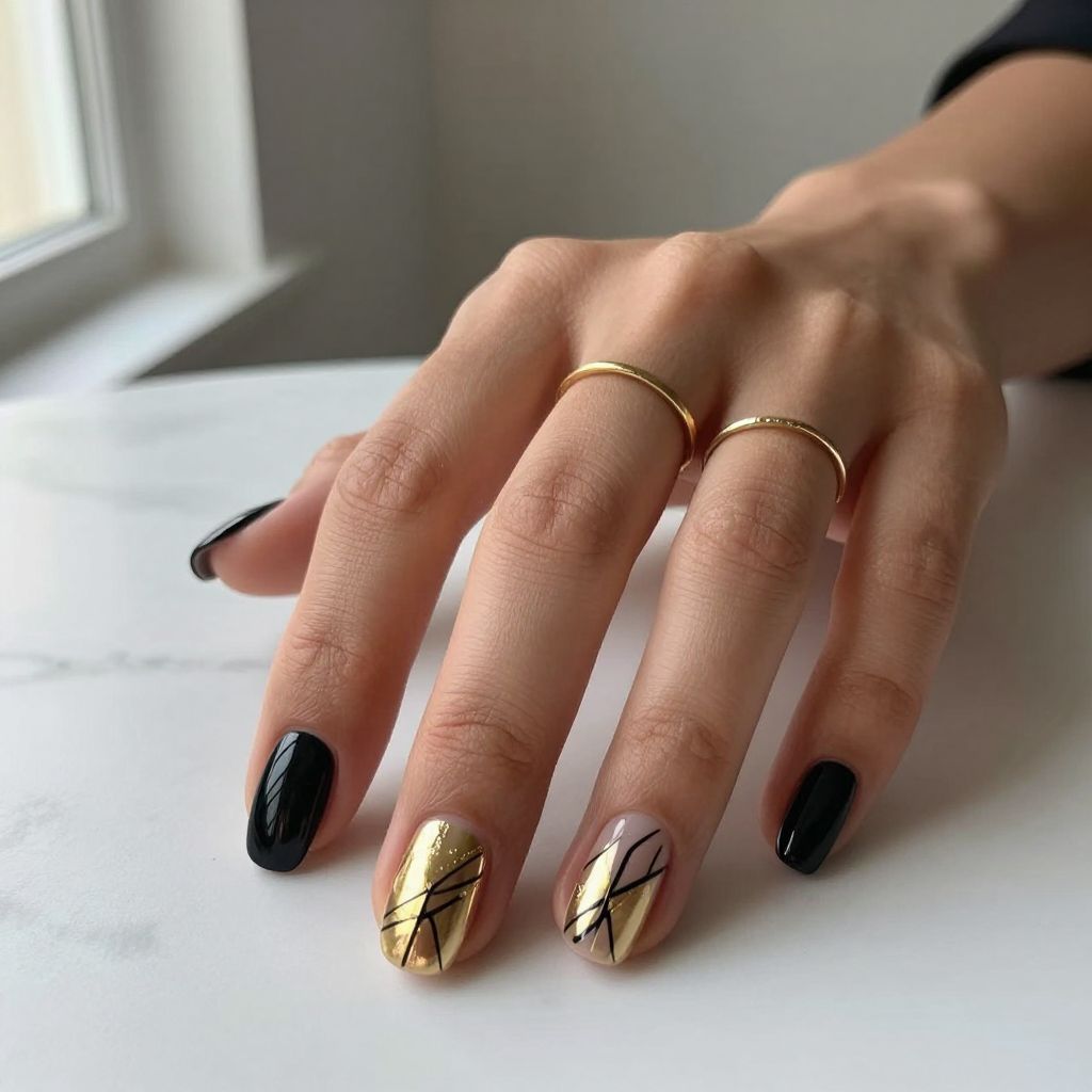 Classic Black and Gold Geometric