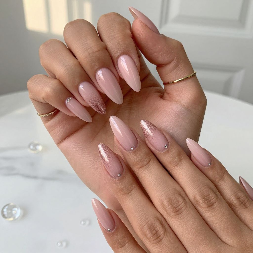 Rose Gold Glitter Gradient