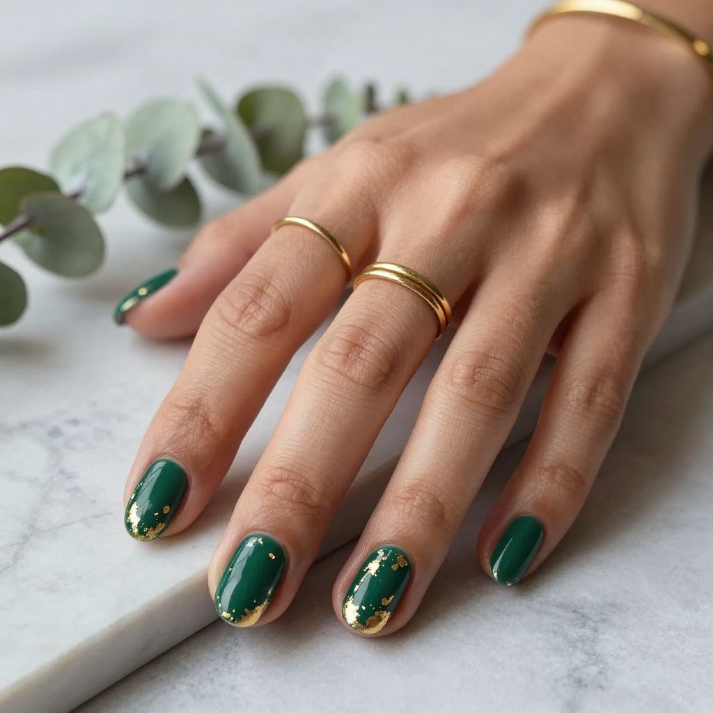 Emerald Green with Gold Foil Accents