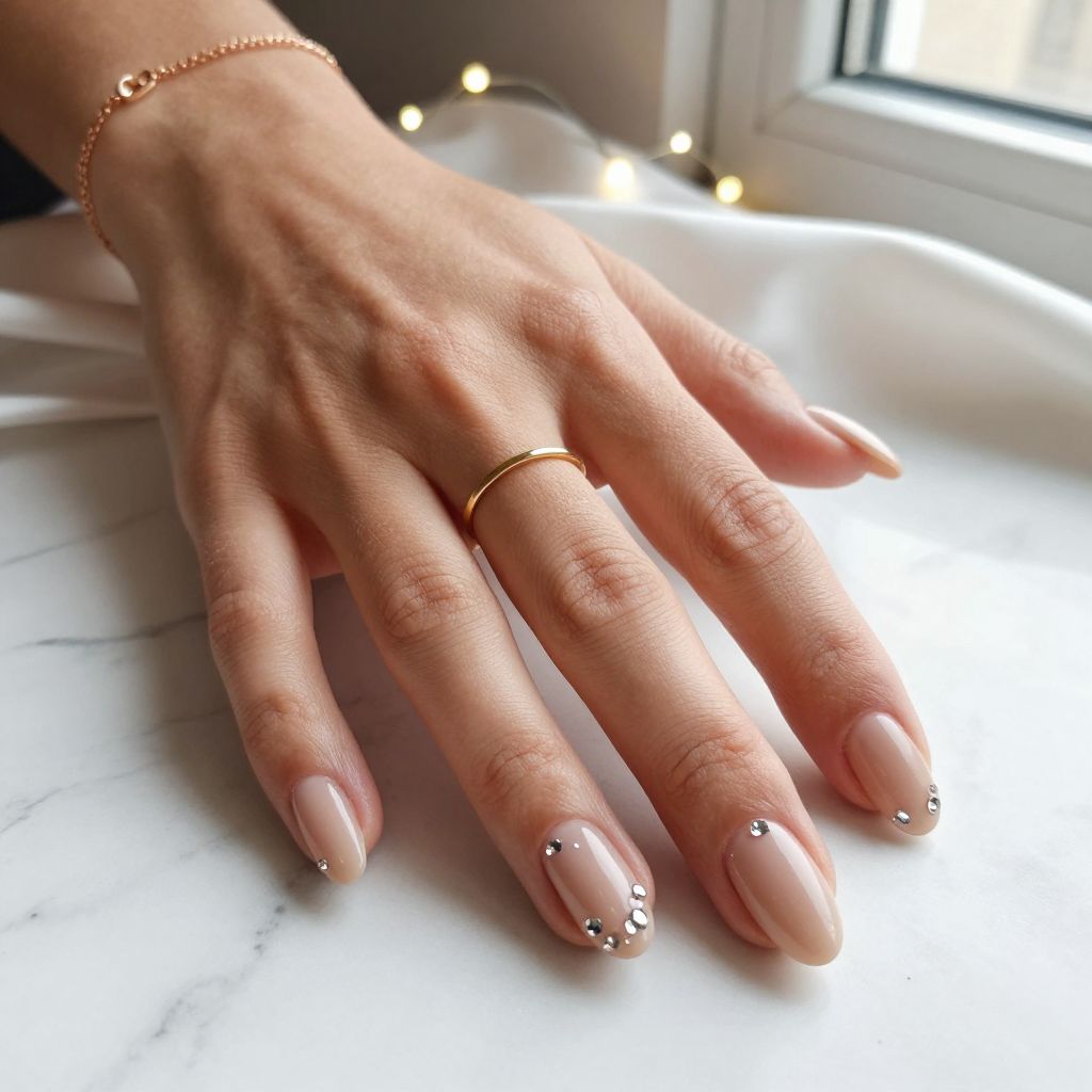 Nude Base with 3D Crystal Embellishments