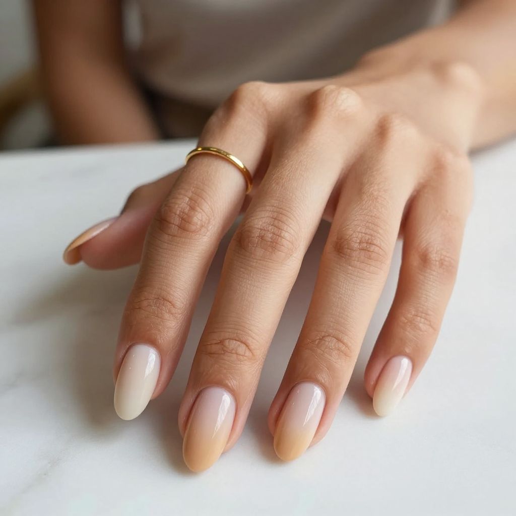 Nude Gel Nails with Subtle Ombre Fade