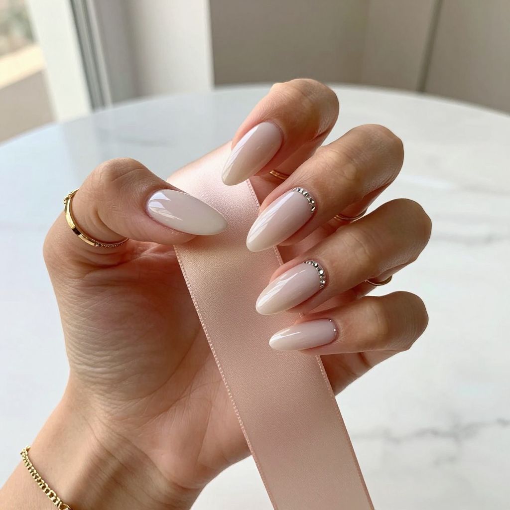 Cool Undertone Nude Stiletto with Rhinestone Cuticle