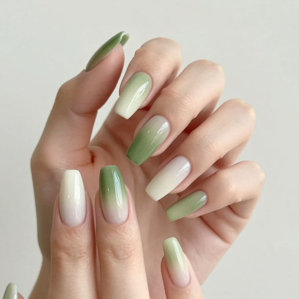Olive Green Nails nail idea 2