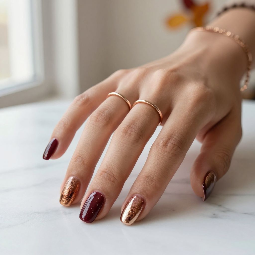 Deep Burgundy to Bronze Elegance