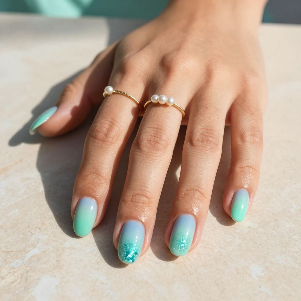 Pastel Blue to Mint Green Gradient