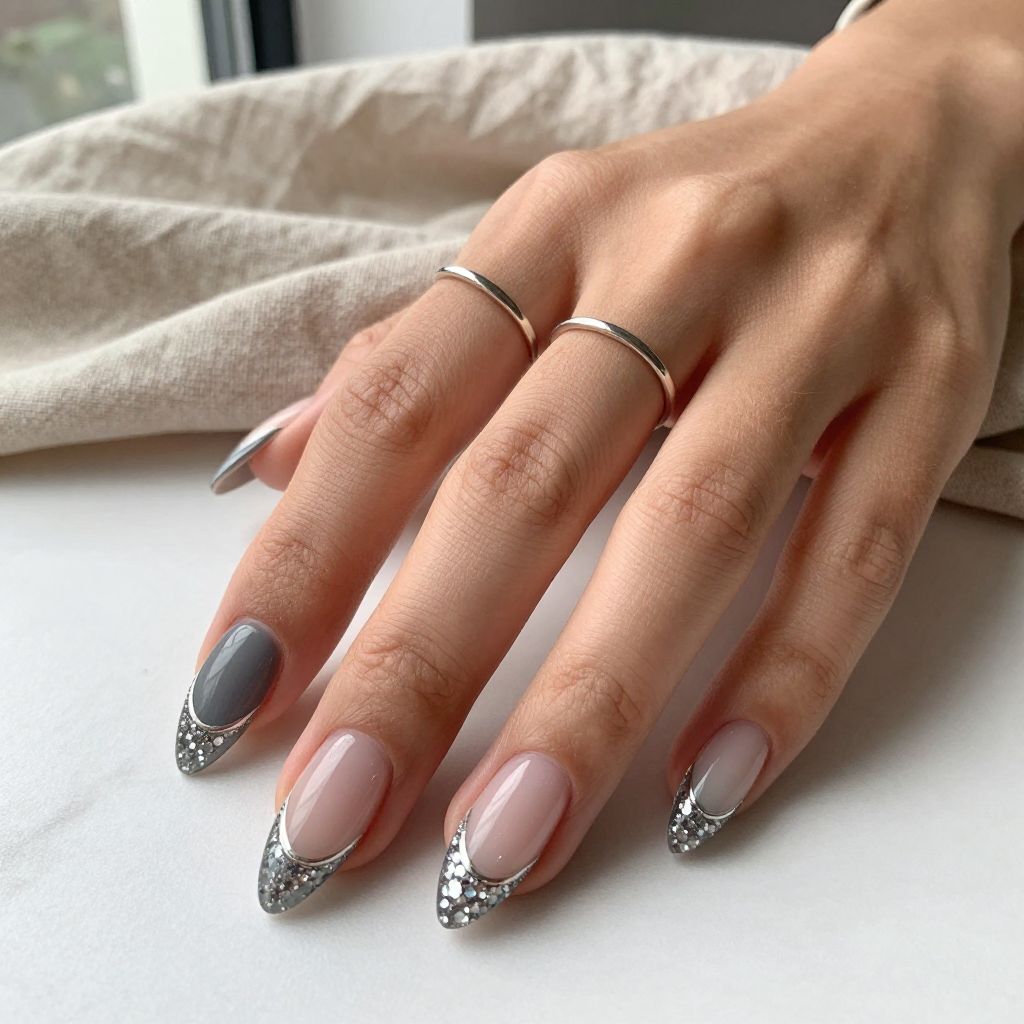 Smoky Gray to Clear Crystal Shimmer