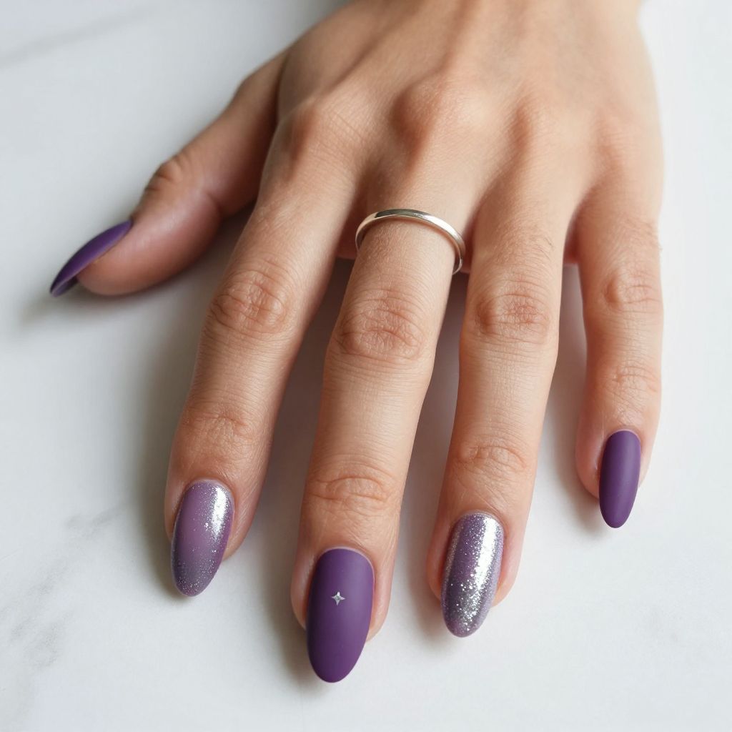 Deep Purple to Silver Ombre