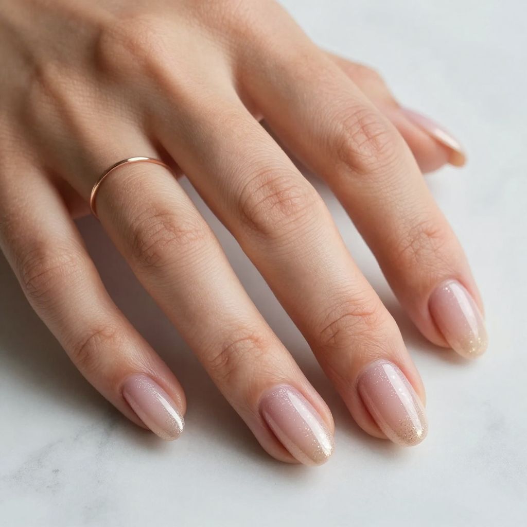 Blush Pink to Champagne Subtle Sparkle