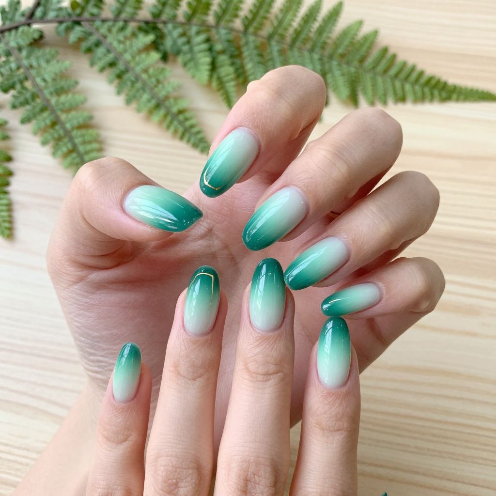 Mint to Emerald Ombre