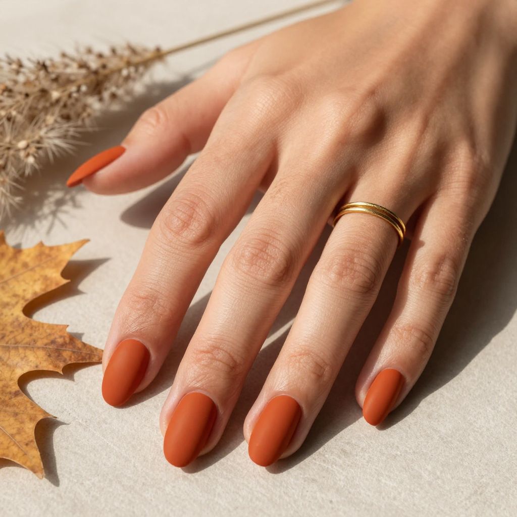 Terracotta Orange Matte Nails