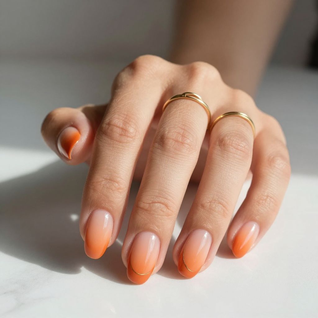 Orange Ombre with Negative Space
