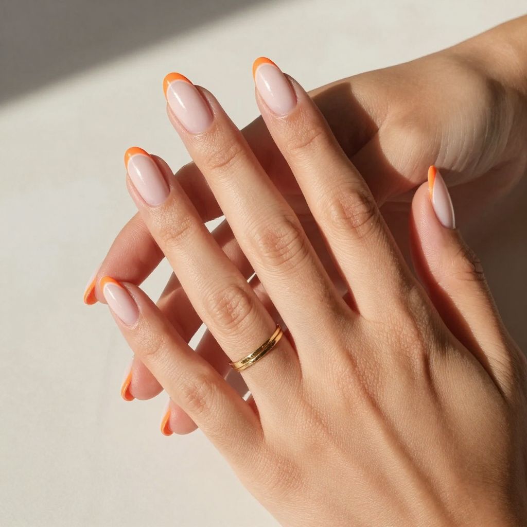 Orange French Tip Nails