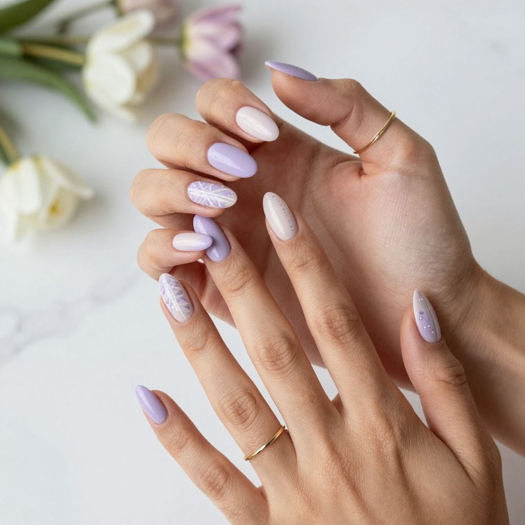 Soft Lavender Almond Nails
