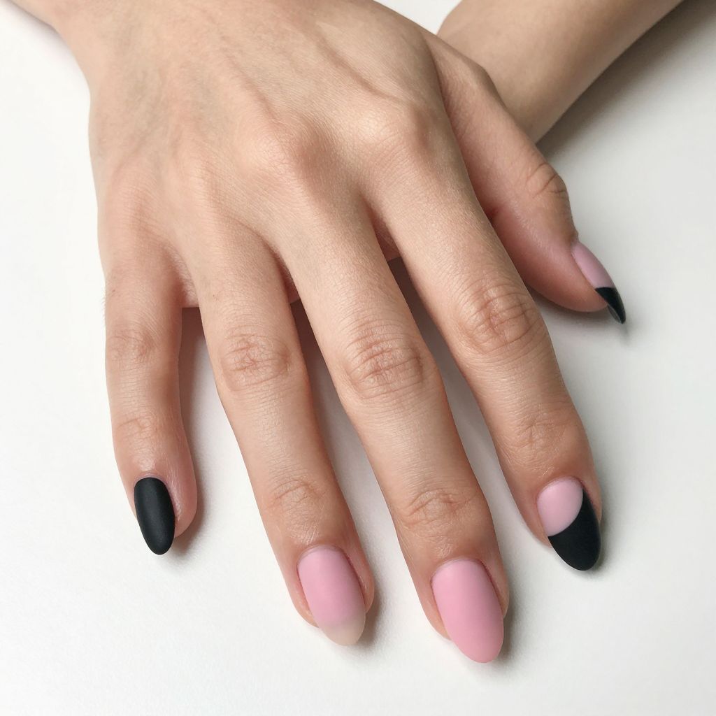Pink And Black Nail Designs nail idea 10