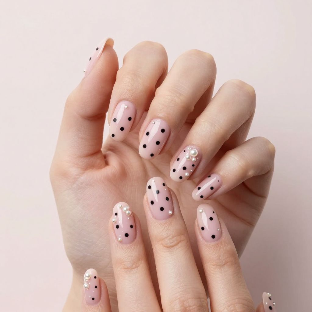 Pink And Black Nail Designs nail idea 11