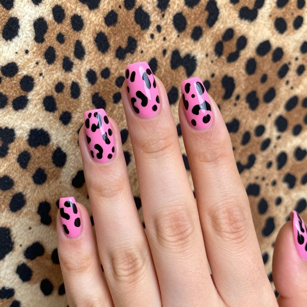 Pink And Black Nail Designs nail idea 13