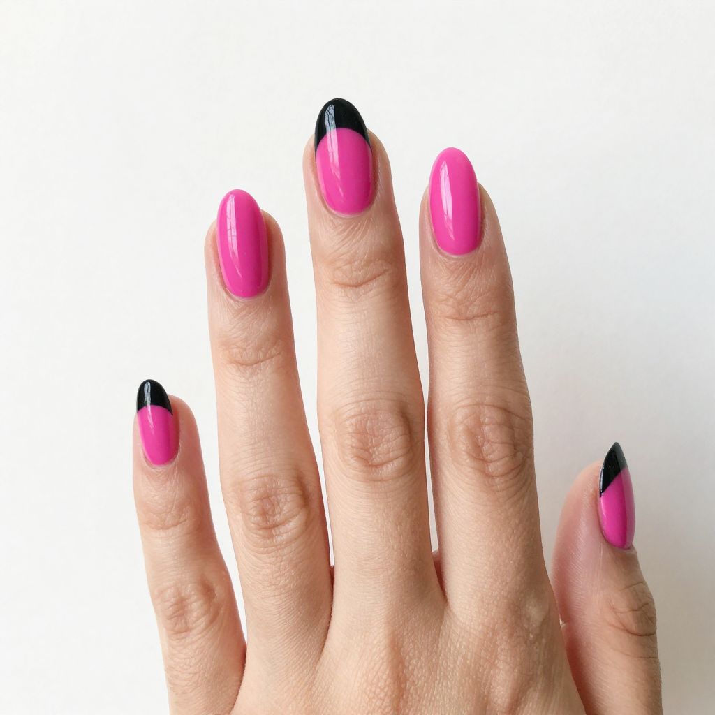 Pink And Black Nail Designs nail idea 15
