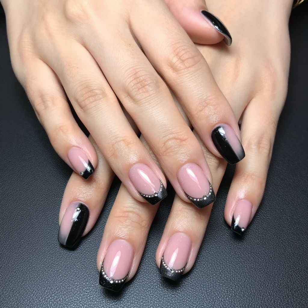 Pink And Black Nail Designs nail idea 2
