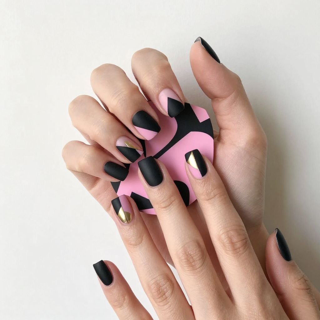 Pink And Black Nail Designs nail idea 3