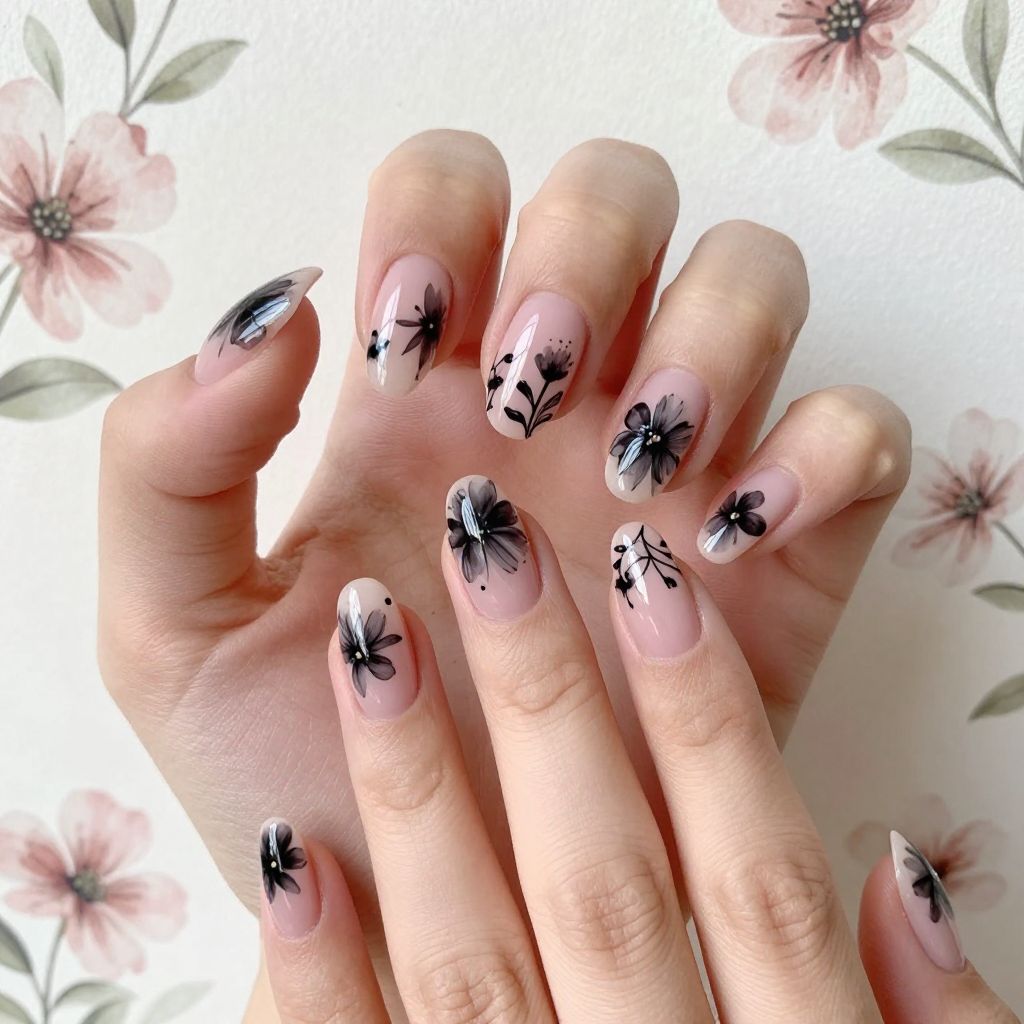 Pink And Black Nail Designs nail idea 6