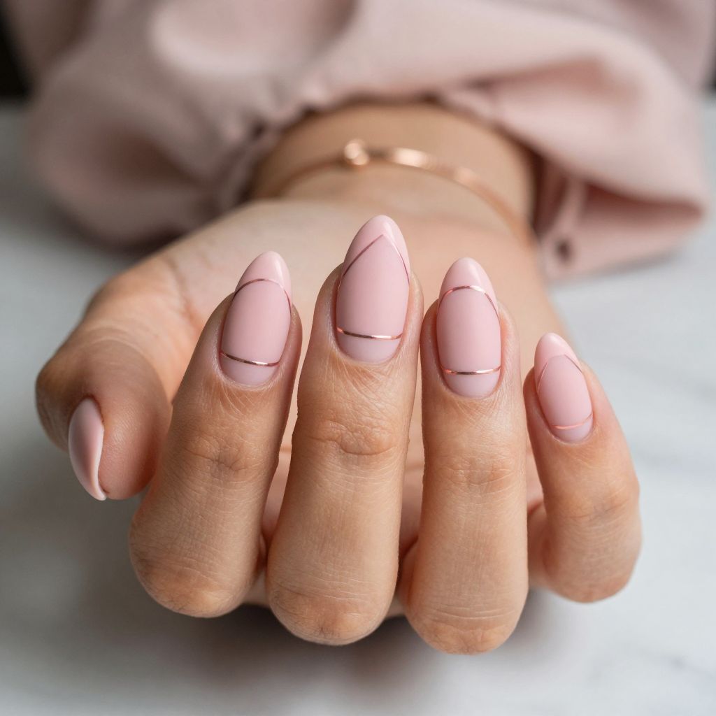 Pink French Tips with Negative Space