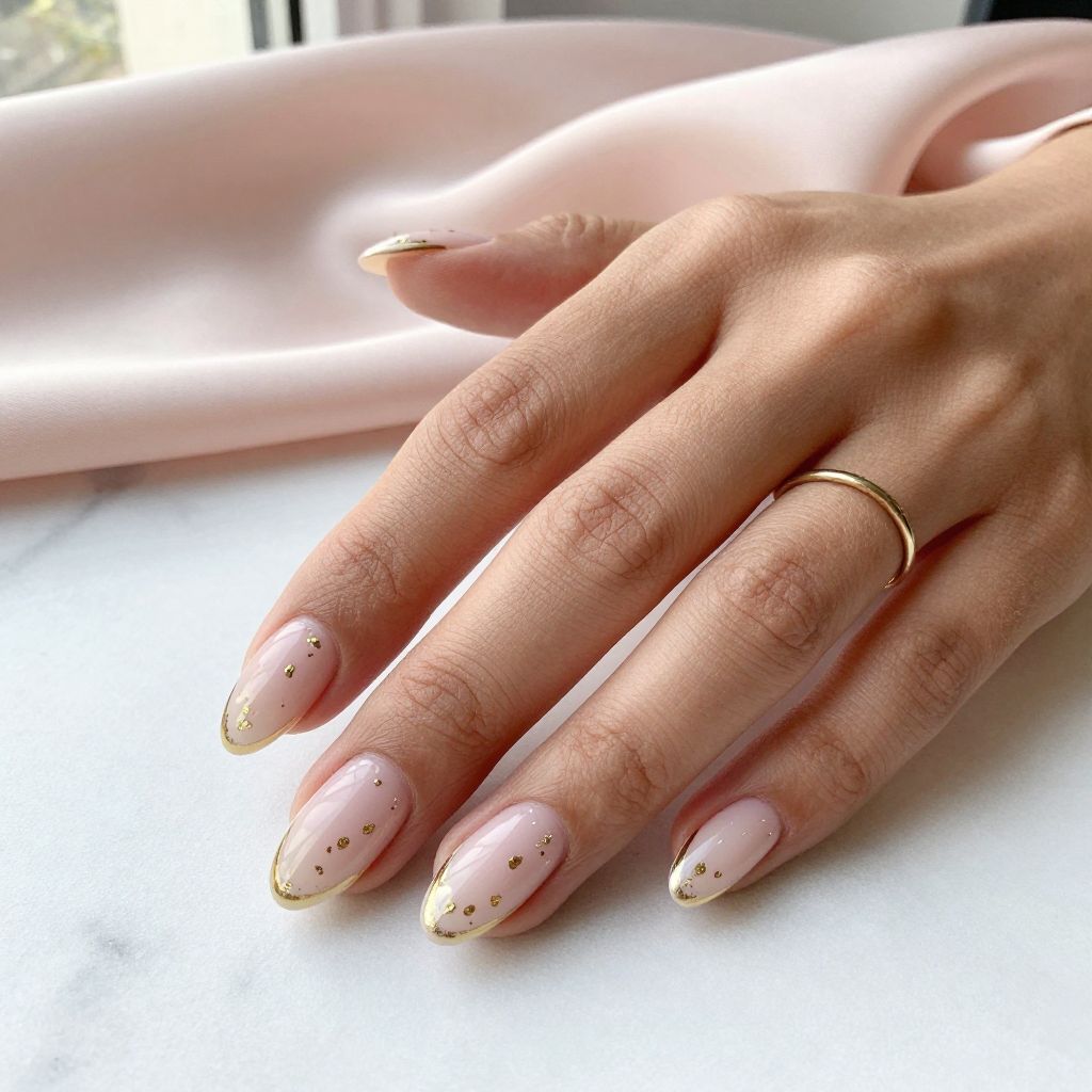 Soft Ballet Pink with Gold Leaf Accents