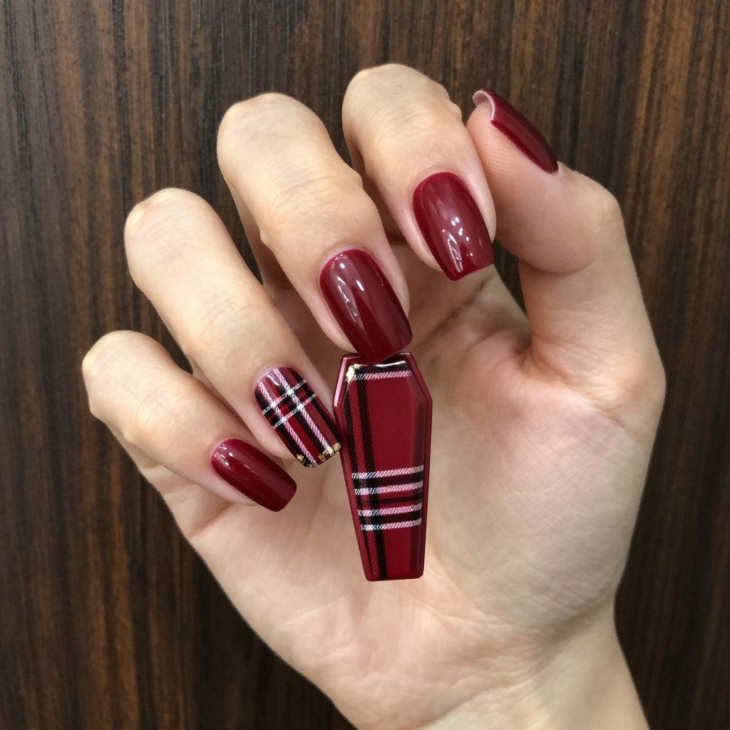 Plaid nail idea 1