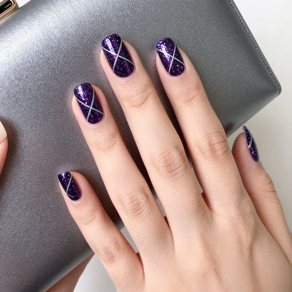 Plaid nail idea 14