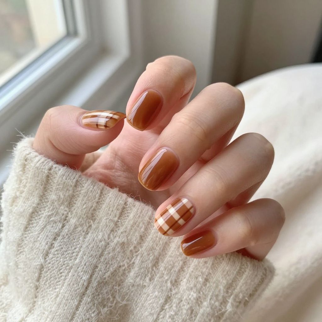 Plaid nail idea 15