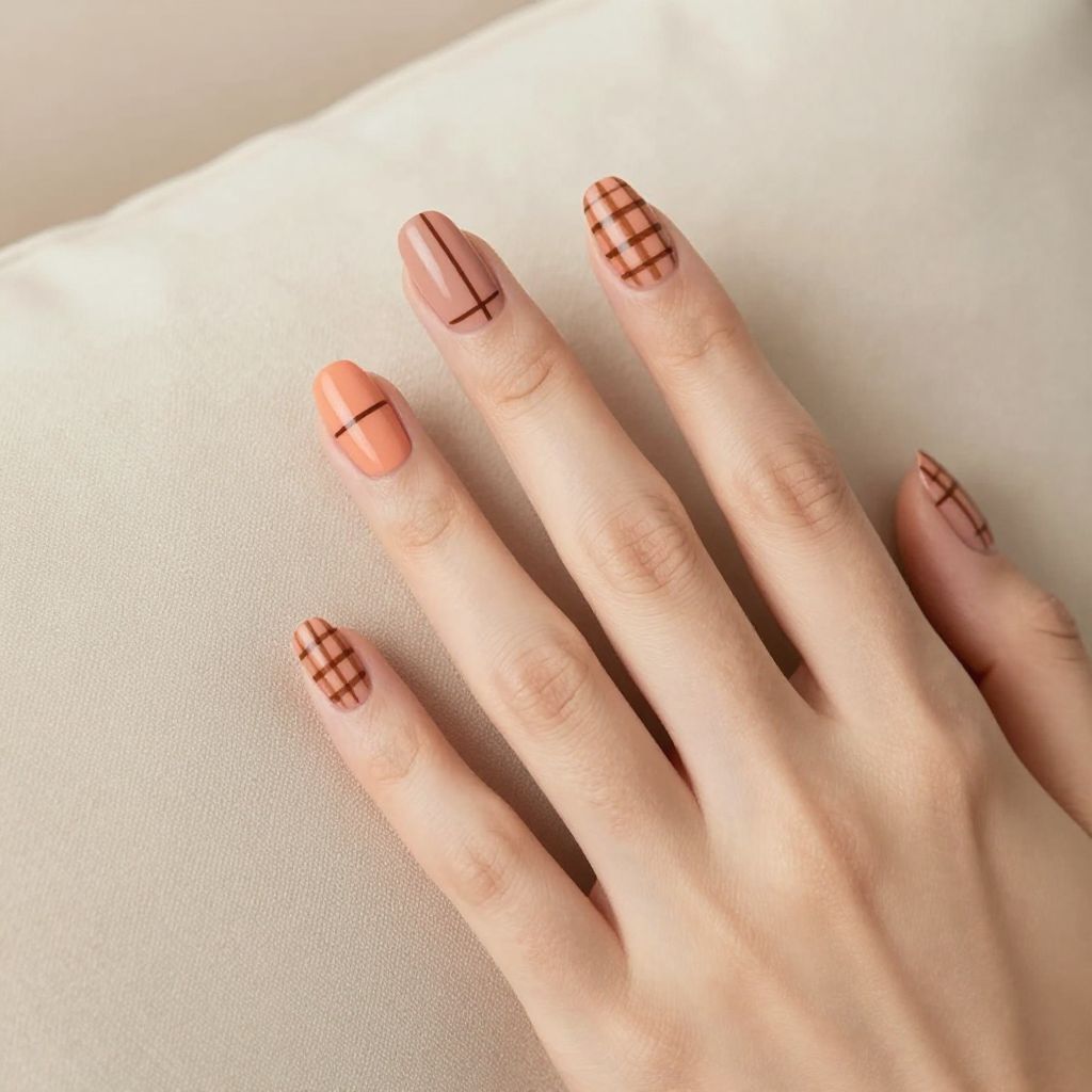 Plaid nail idea 9