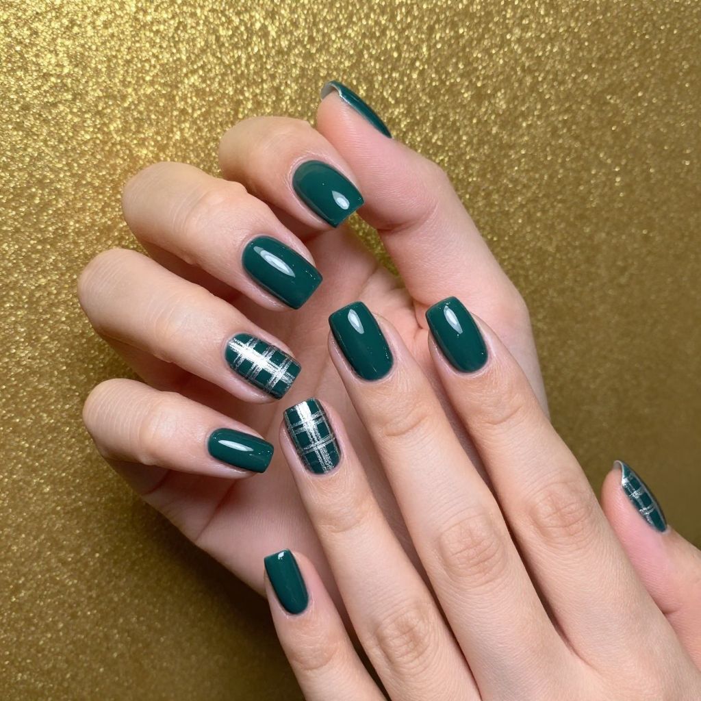 Plaid nail idea 8
