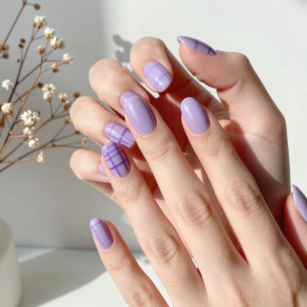 Plaid nail idea 7