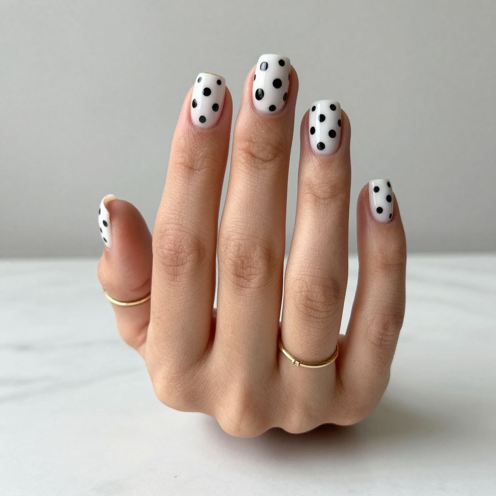 Classic Black and White Polka Dots