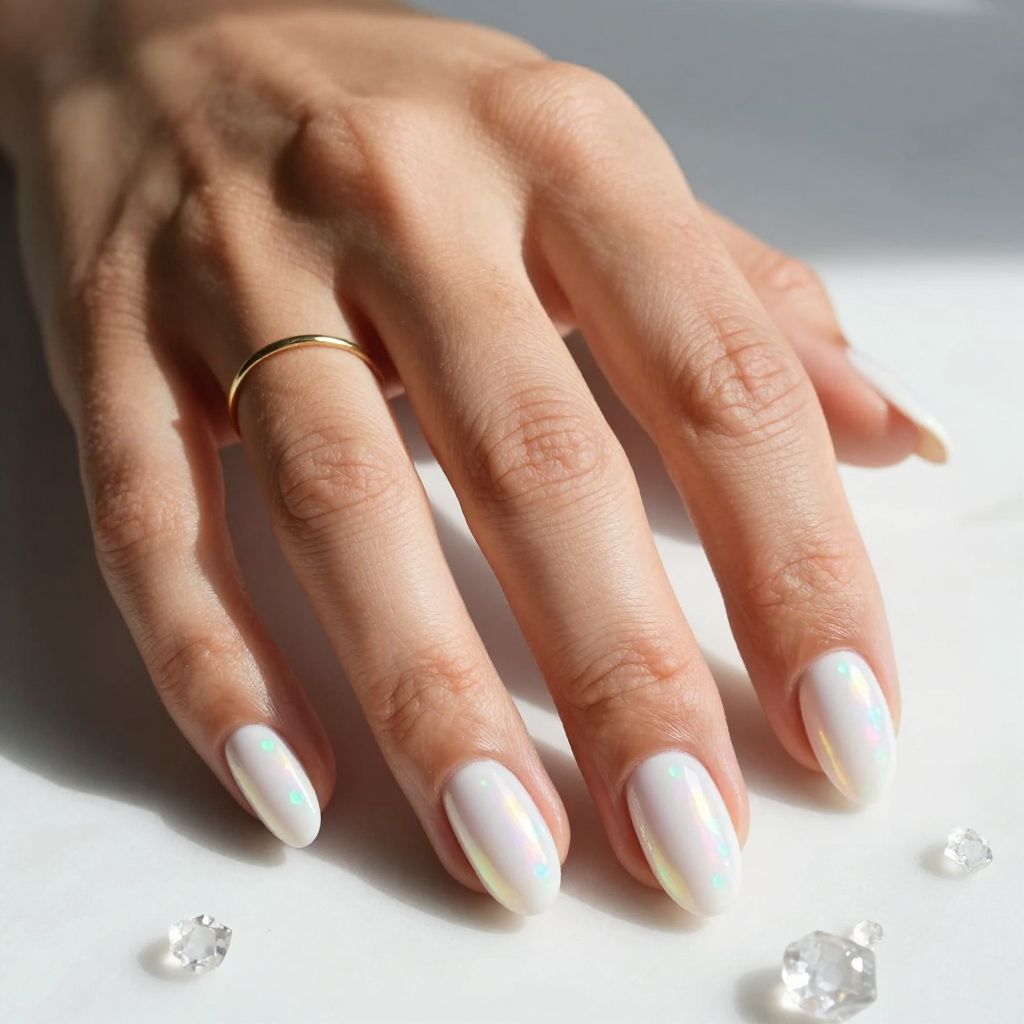 White Base with Holographic Polka Dots