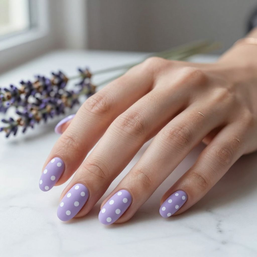 Lavender and White Polka Dots