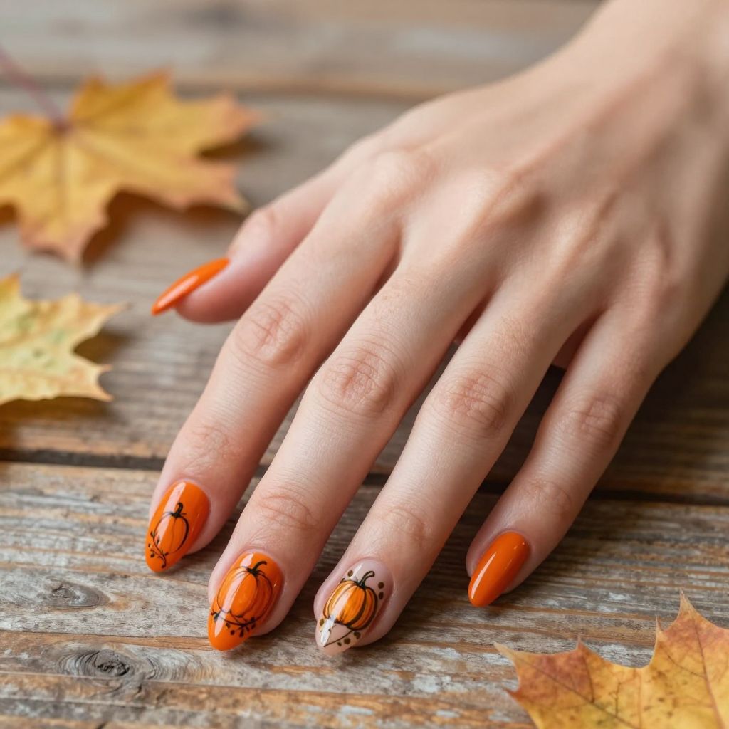 Pumpkin Nail Designs nail idea 1