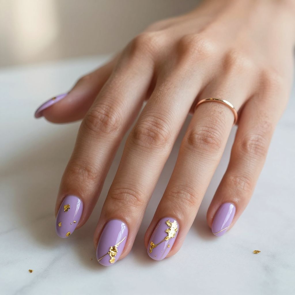 Lilac Gloss with Gold Foil Accents