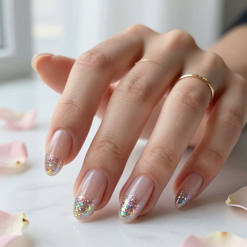 Rainbow Glitter Gradient Fade