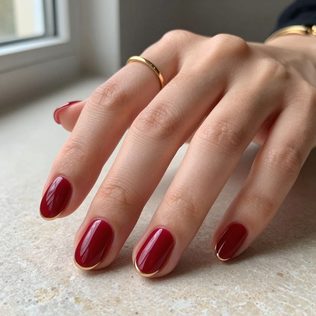 Classic Crimson Elegance red nail design