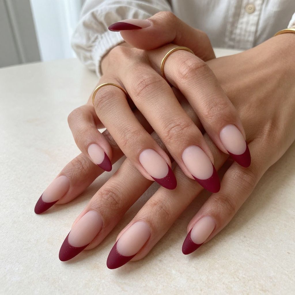 Ruby Gradient Ombre red nail design