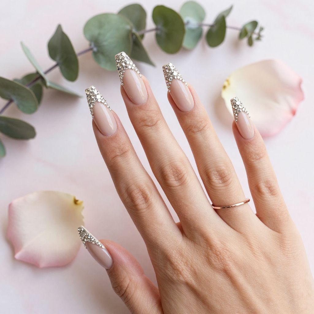 Rhinestone nail design 10