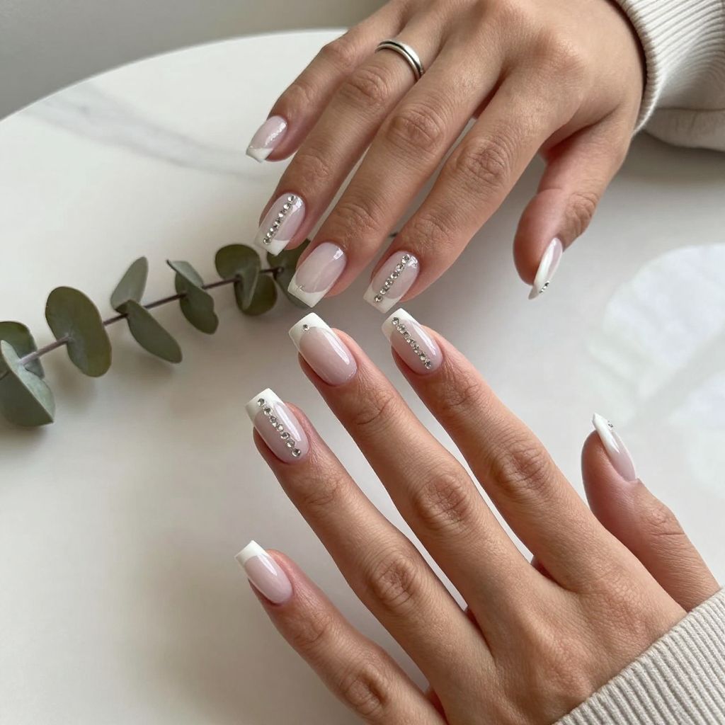 Rhinestone nail design 11