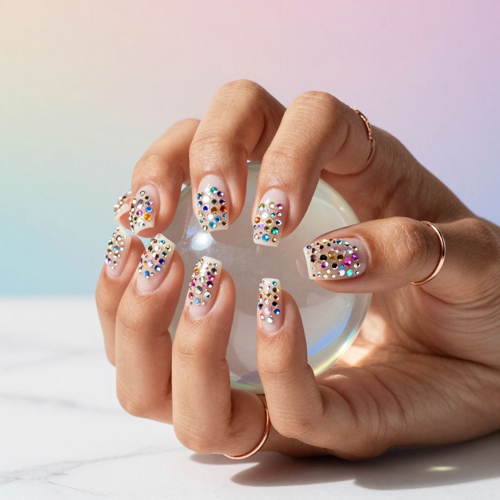 Rhinestone nail design 2