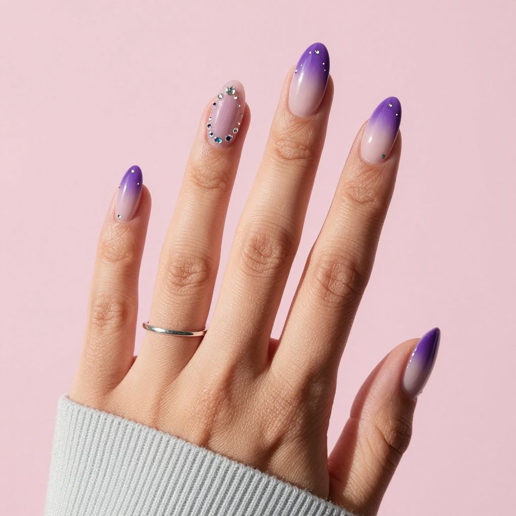 Rhinestone nail design 3