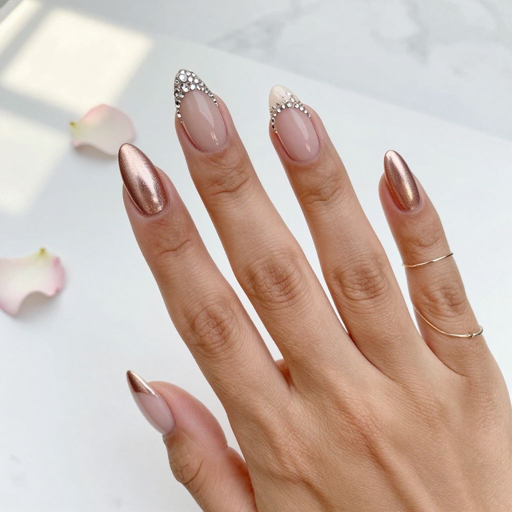 Rhinestone nail design 6
