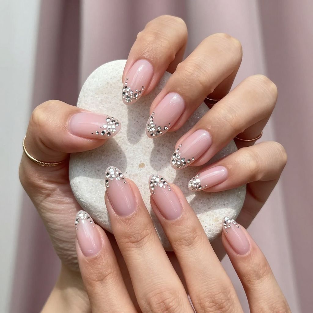 Rhinestone nail design 9
