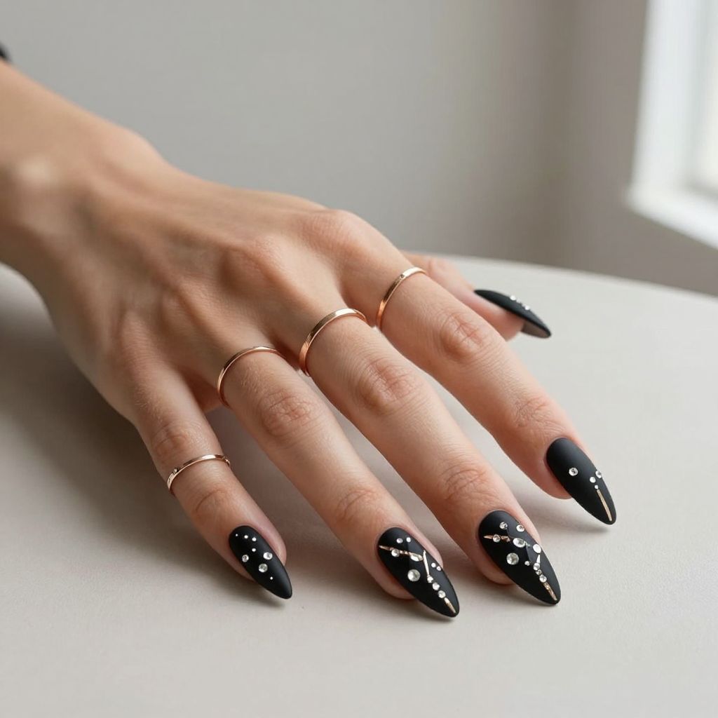 Rhinestone nail design 8