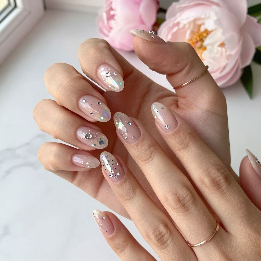 Rhinestone nail design 7