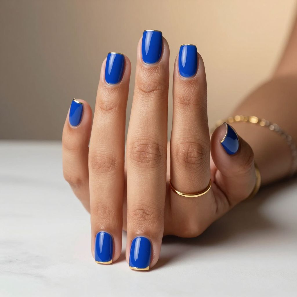 Royal Blue Nail Design 11