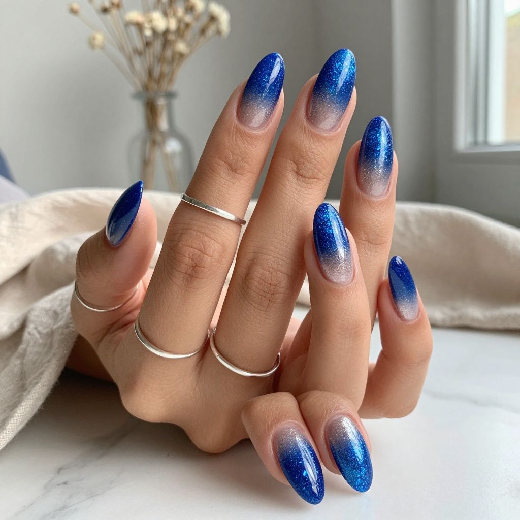 Royal Blue Nail Design 12